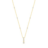 LADIES NECKLACE 4 1/4CT ROUND/EMERALD DIAMOND 14K YELLOW GOLD