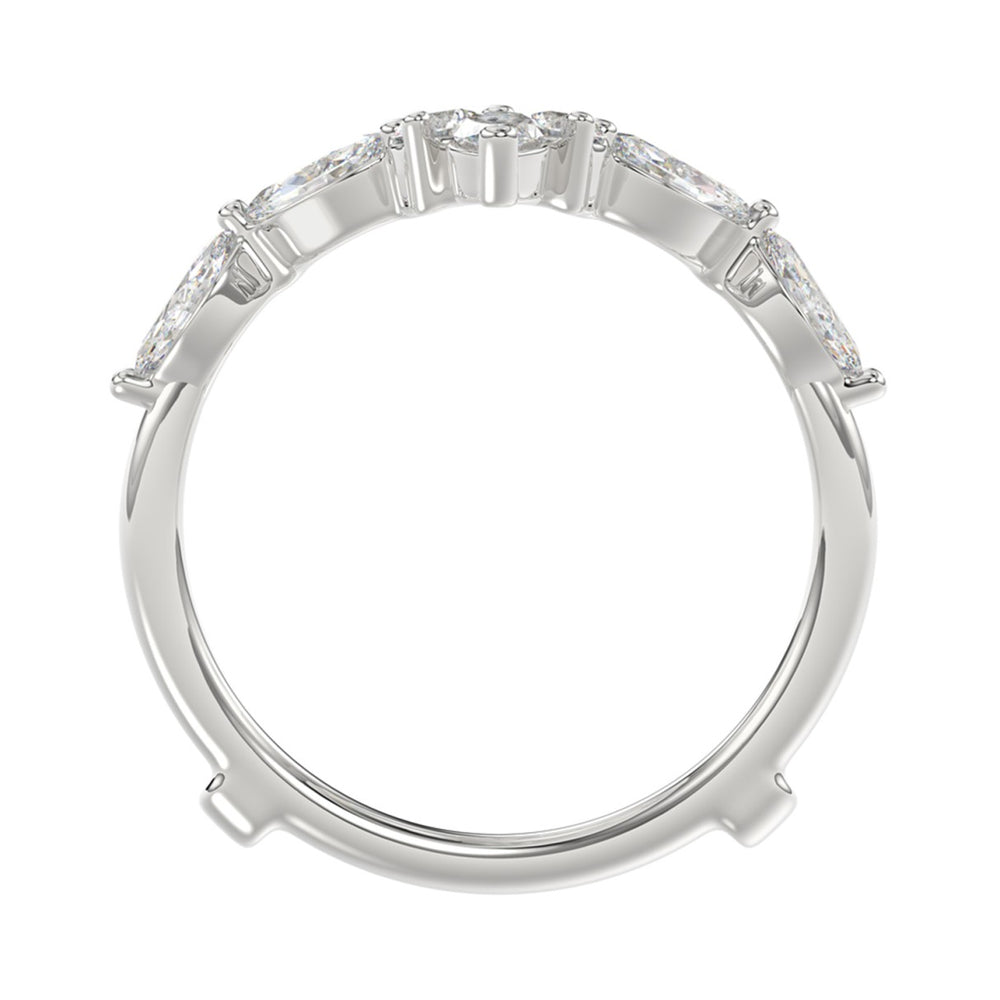 LADIES ENHANCERS RING 1 1/4CT ROUND/MARQUISE DIAMOND 14K WHITE GOLD