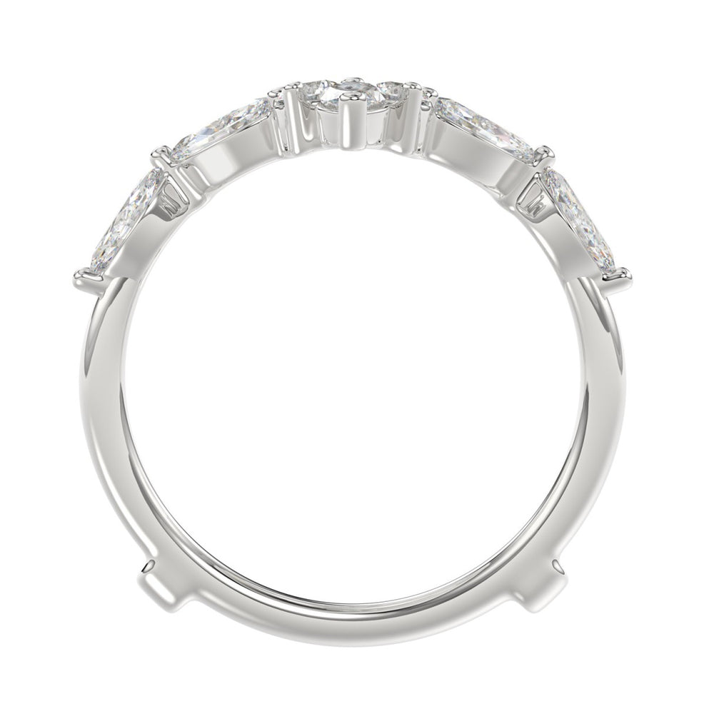 LADIES ENHANCERS RING 1 1/4CT ROUND/MARQUISE DIAMOND 14K WHITE GOLD