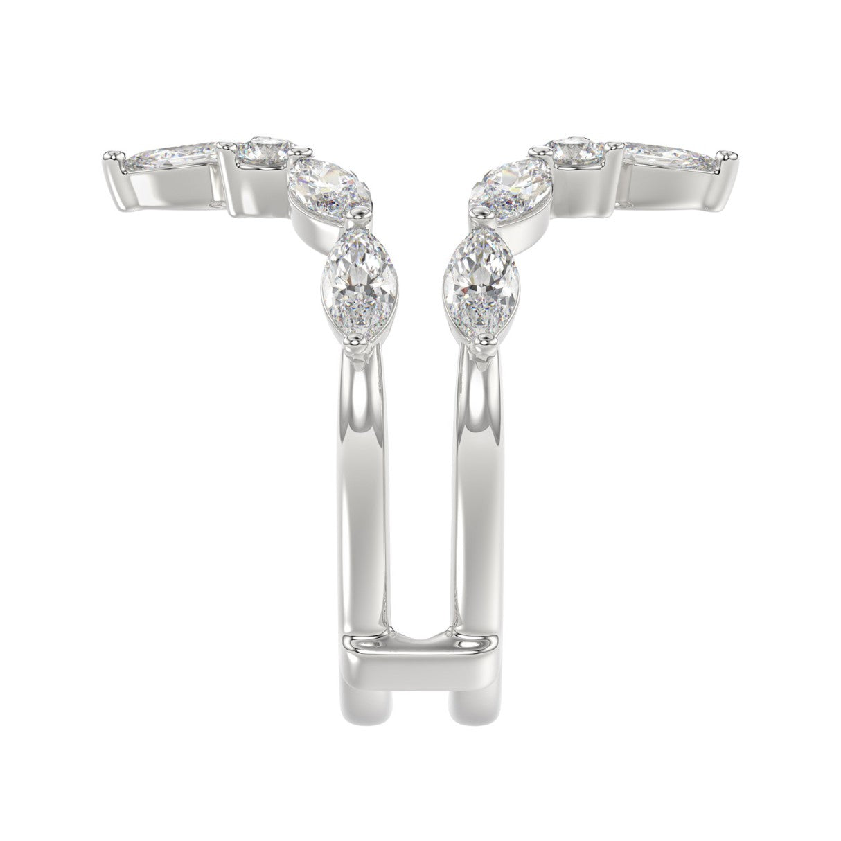 LADIES ENHANCERS RING 1 1/4CT ROUND/MARQUISE DIAMOND 14K WHITE GOLD