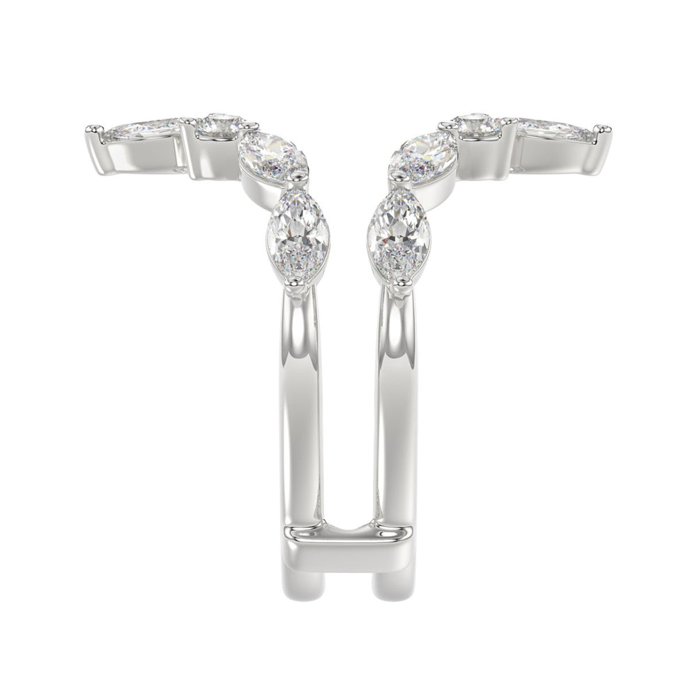 LADIES ENHANCERS RING 1 1/4CT ROUND/MARQUISE DIAMOND 14K WHITE GOLD