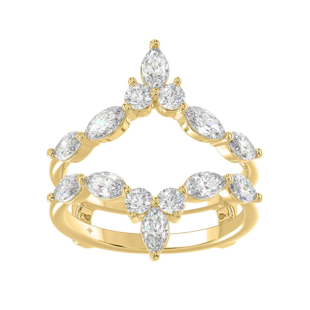 LADIES WRAP RING 1 1/4CT ROUND/MARQUISE 14K YELLOW GOLD
