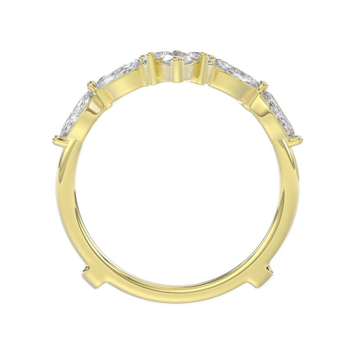 LADIES WRAP RING 1 1/4CT ROUND/MARQUISE 14K YELLOW GOLD