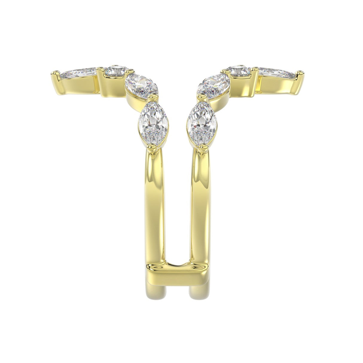 LADIES WRAP RING 1 1/4CT ROUND/MARQUISE 14K YELLOW GOLD