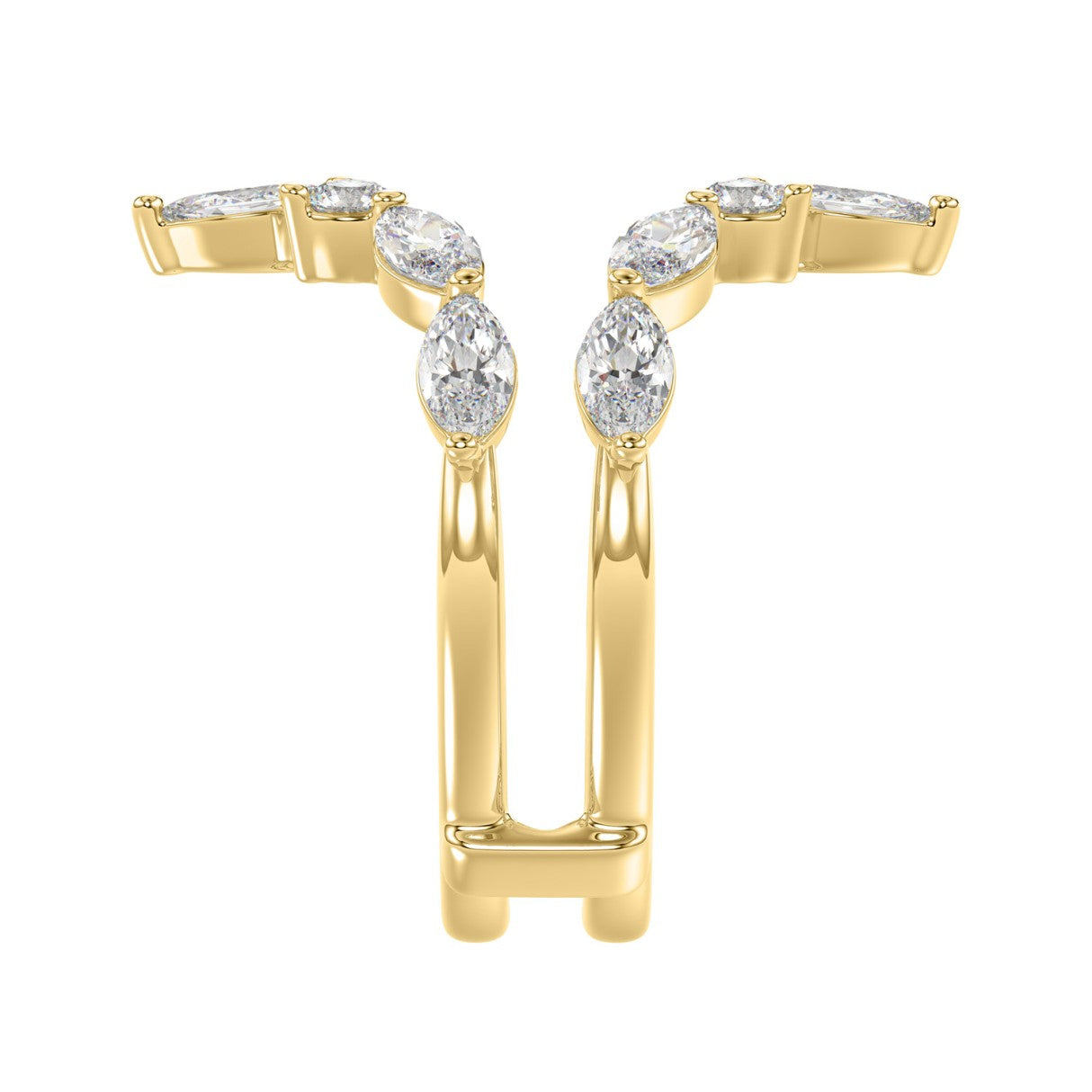 LADIES WRAP RING 1 1/4CT ROUND/MARQUISE 14K YELLOW GOLD