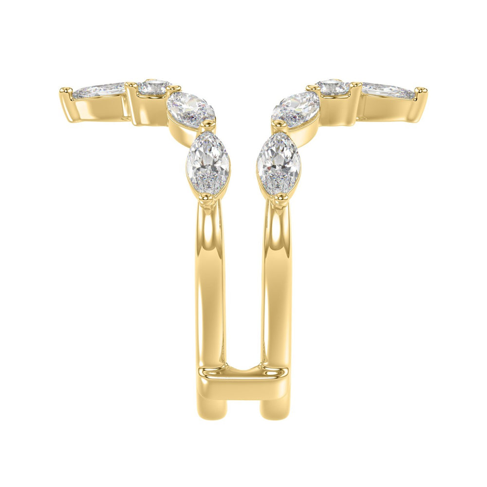 LADIES WRAP RING 1 1/4CT ROUND/MARQUISE 14K YELLOW GOLD