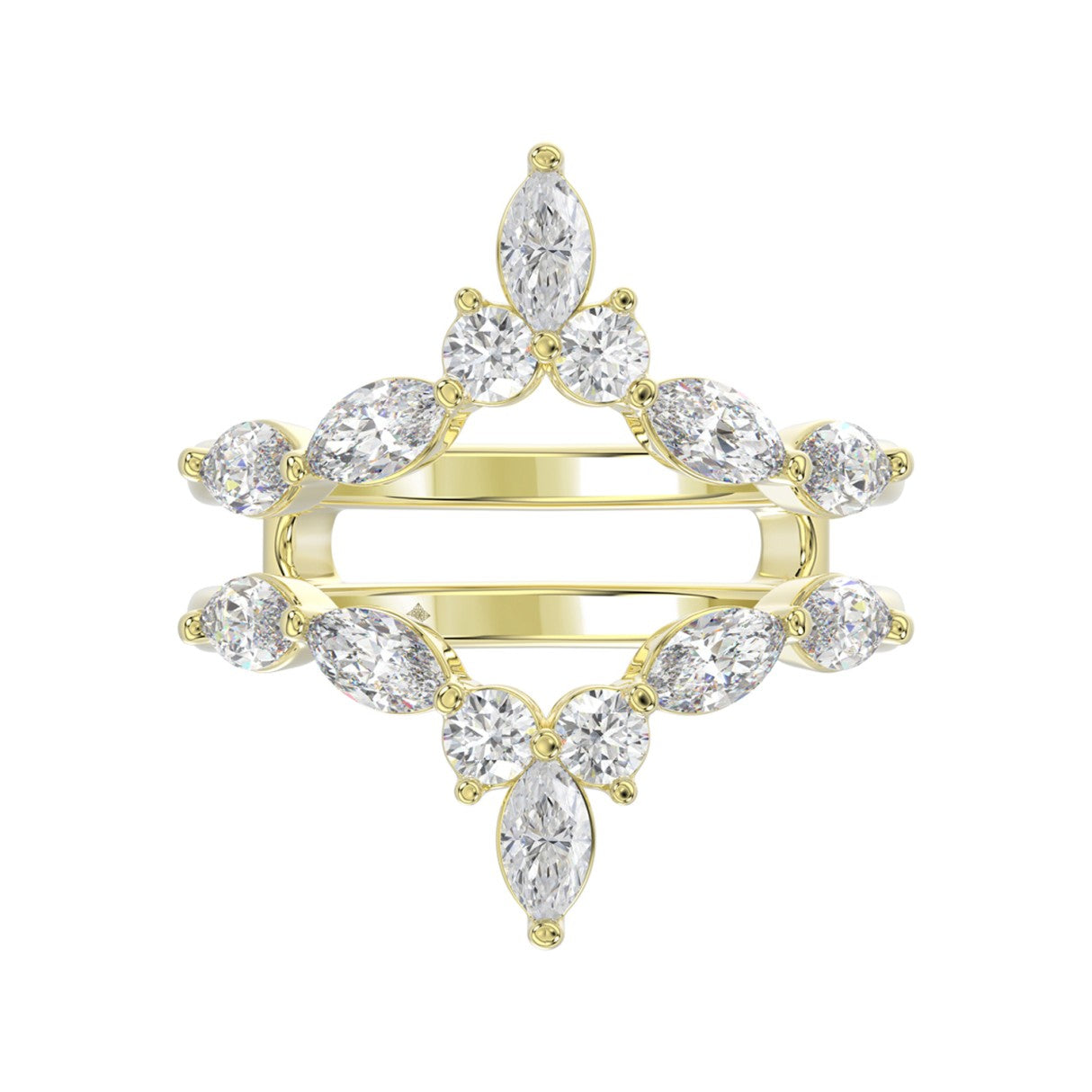 LADIES WRAP RING 1 1/4CT ROUND/MARQUISE 14K YELLOW GOLD