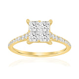 14K YELLOW GOLD 1CT ROUND/PRINCESS DIAMOND LADIES RING