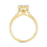 14K YELLOW GOLD 1CT ROUND/PRINCESS DIAMOND LADIES RING