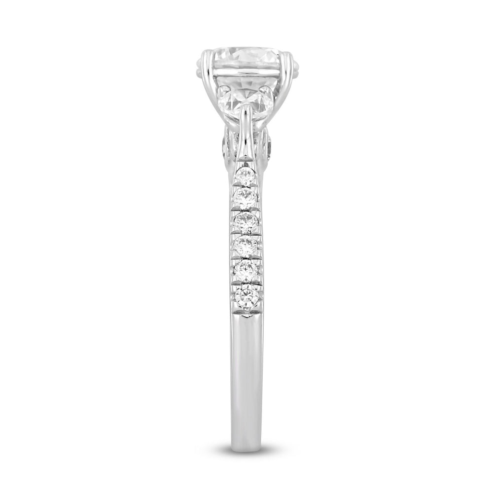 LADIES RING 1 1/2CT ROUND/PEAR DIAMOND 14K WHITE GOLD
