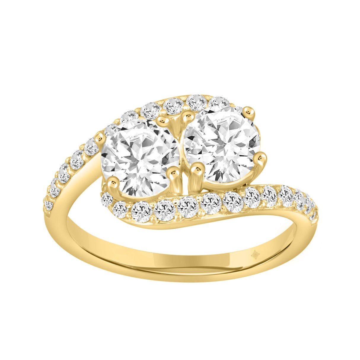 14K YELLOW GOLD 1 3/4CT ROUND DIAMOND LADIES RING
