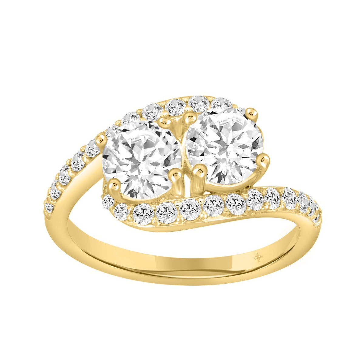 14K YELLOW GOLD 1 3/4CT ROUND DIAMOND LADIES RING