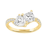 LADIES RING 2 1/4CT ROUND/HEART/PRINCESS DIAMOND 14K YELLOW GOLD