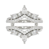 14K WHITE GOLD 1 3/4CT ROUND/EMERALD/PEAR/OVAL DIAMOND LADIES RING