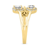 LADIES RING 1CT ROUND/PEAR/EMERALD DIAMOND 14K YELLOW GOLD