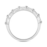 14K WHITE GOLD 1CT ROUND/EMERALD DIAMOND LADIES BAND