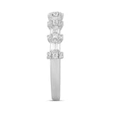 14K WHITE GOLD 1CT ROUND/EMERALD DIAMOND LADIES BAND