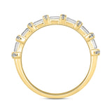 14K YELLOW GOLD 1CT ROUND/EMERALD DIAMOND LADIES BAND