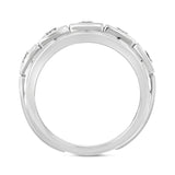 MEN'S RING 2 1/2CT PRINCESS DIAMOND 10K WIHTE GOLD