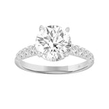 14K WHITE GOLD 2 1/2CT ROUND DIAMOND LADIES RING (CENTER STONE ROUND DIAMOND 2CT )