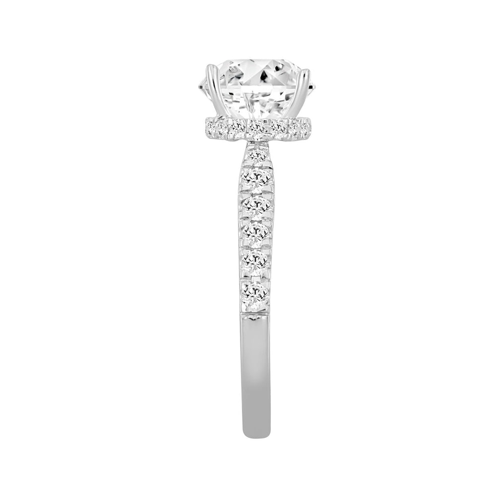 14K WHITE GOLD 2 1/2CT ROUND DIAMOND LADIES RING (CENTER STONE ROUND DIAMOND 2CT )
