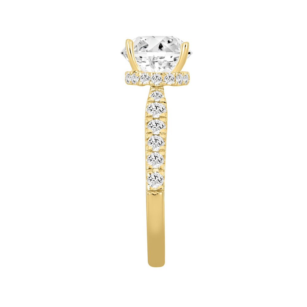 14K YELLOW GOLD 2 1/2CT ROUND DIAMOND LADIES RING (CENTER STONE ROUND DIAMOND 2CT )