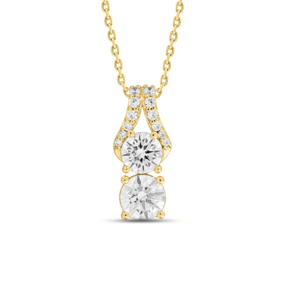 14K YELLOW GOLD 1 1/2CT ROUND DIAMOND LADIES PENDANT WITH CHAIN
