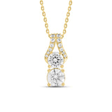 14K YELLOW GOLD 1 1/2CT ROUND DIAMOND LADIES PENDANT WITH CHAIN