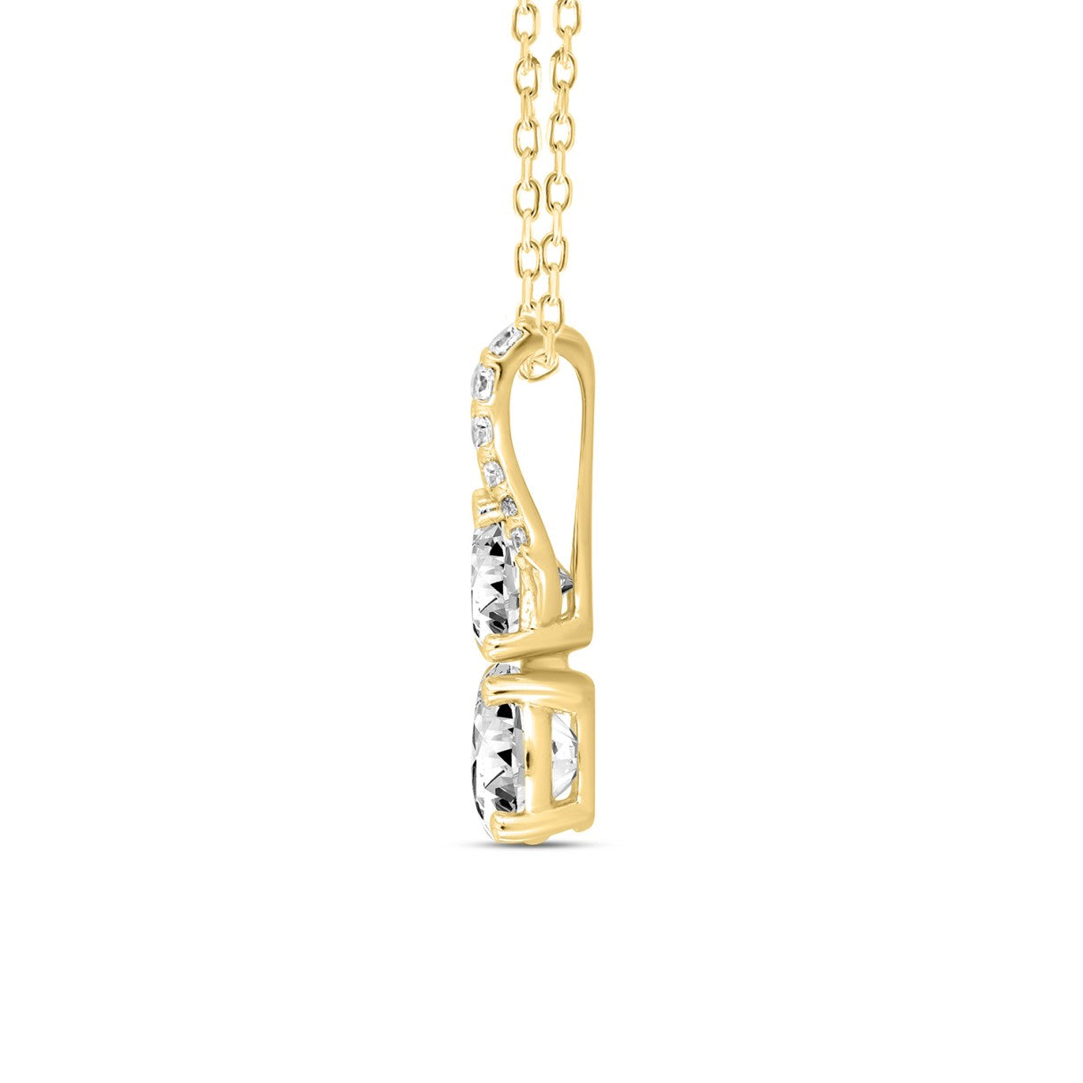 14K YELLOW GOLD 1 1/2CT ROUND DIAMOND LADIES PENDANT WITH CHAIN