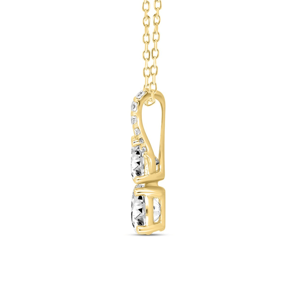 14K YELLOW GOLD 1 1/2CT ROUND DIAMOND LADIES PENDANT WITH CHAIN
