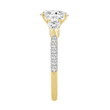 LADIES BRIDAL SET 3CT ROUND/PEAR DIAMOND 14K YELLOW GOLD (CENTER STONE ROUND DIAMOND 2CT )
