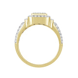 MEN'S RING 1 1/4CT ROUND DIAMOND 14K YELLOW GOLD