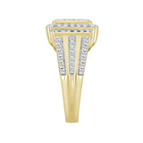 MEN'S RING 1 1/4CT ROUND DIAMOND 14K YELLOW GOLD