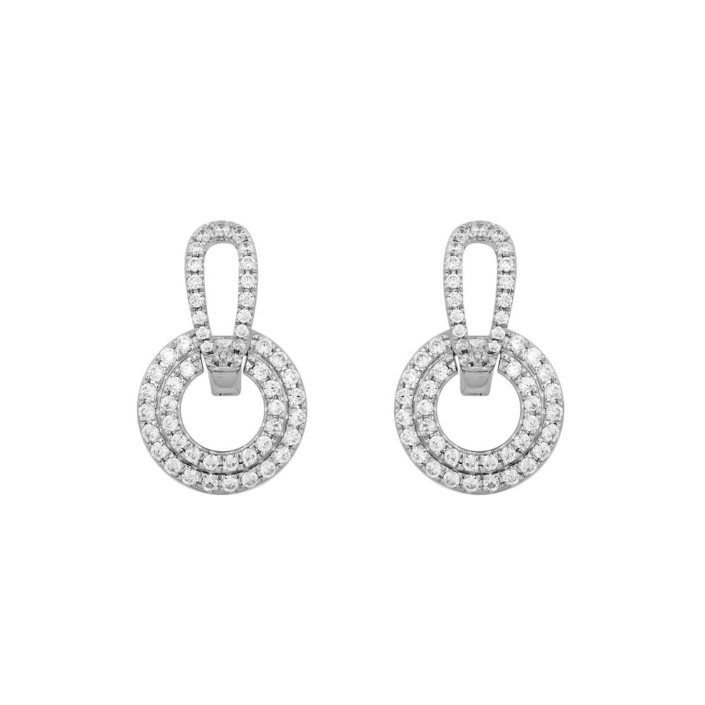 14K WHITE GOLD 1CT ROUND DIAMOND MEN'S EARRINGS 