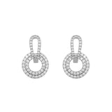 14K WHITE GOLD 1CT ROUND DIAMOND MEN'S EARRINGS 