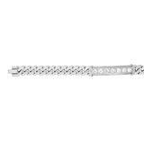 MEN'S BRACELET 2 1/2CT ROUND DIAMOND 14K WHITE GOLD