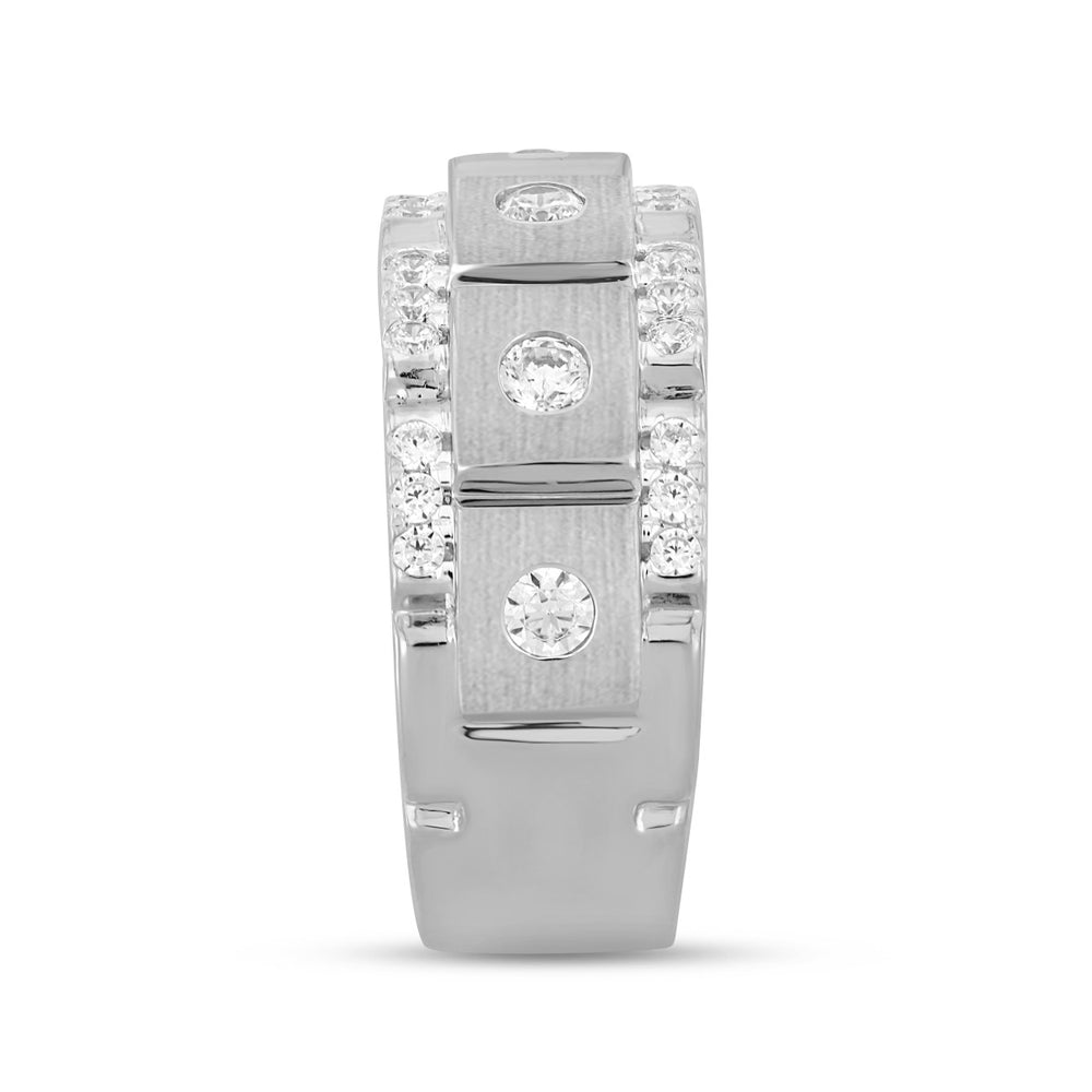 MEN'S BAND 1/2CT ROUND DIAMOND 14K WHITE GOLD
