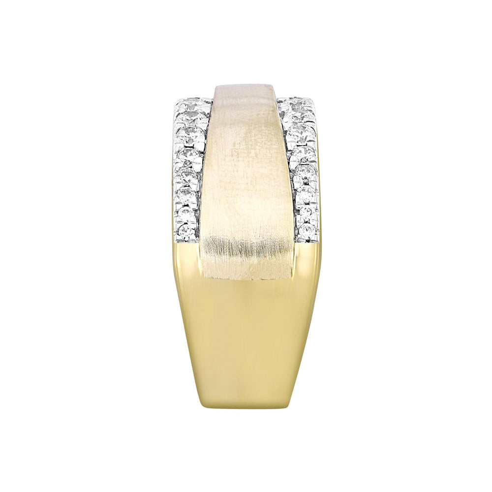 14K YELLOW GOLD 1CT ROUND DIAMOND MEN'S BAND