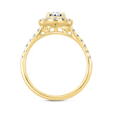14K YELLOW GOLD 1 1/2CT ROUND/OVAL DIAMOND LADIES RING (CENTER STONE OVAL DIAMOND 1CT)