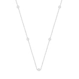 LADIES NECKLACE 1CT ROUND DIAMOND 14K WHITE GOLD