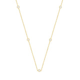 LADIES NECKLACE 1CT ROUND DIAMOND 14K YELLOW GOLD