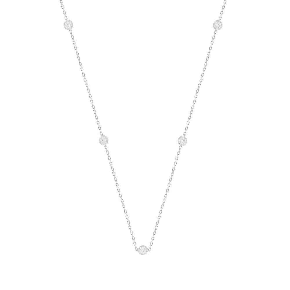 LADIES NECKLACE 1 1/2CT ROUND DIAMOND 14K WHITE GOLD