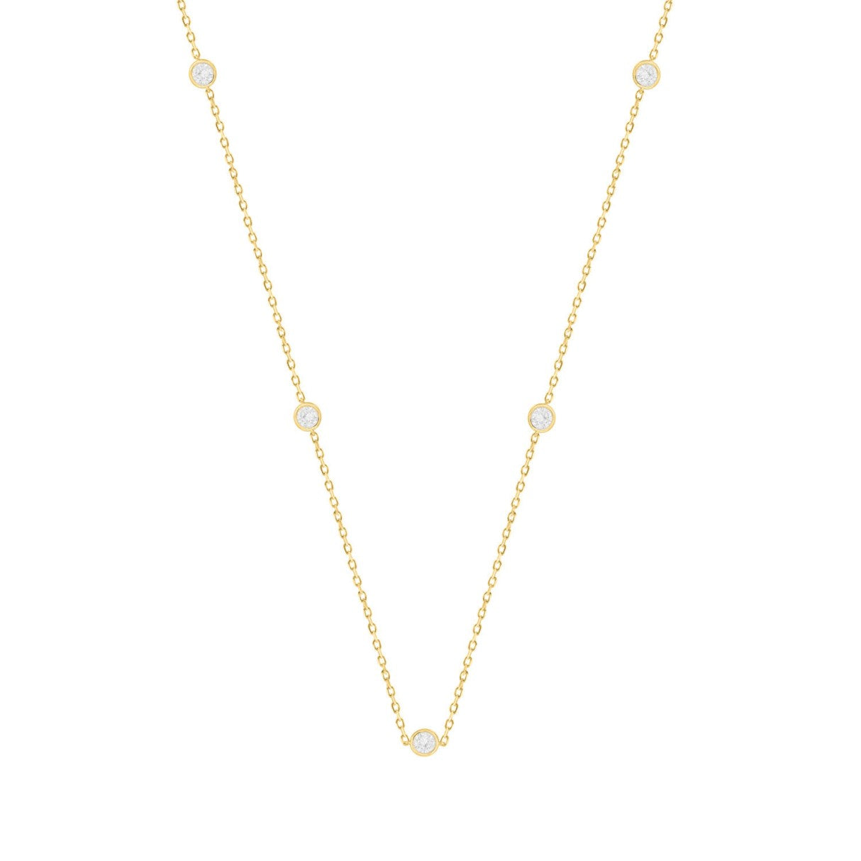 LADIES NECKLACE 1 1/2CT ROUND DIAMOND 14K YELLOW GOLD