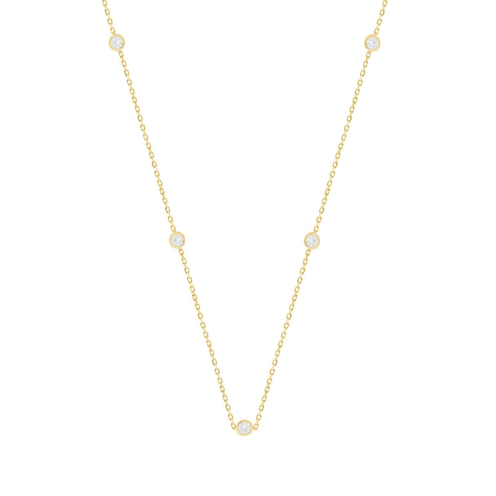 LADIES NECKLACE 1 1/2CT ROUND DIAMOND 14K YELLOW GOLD