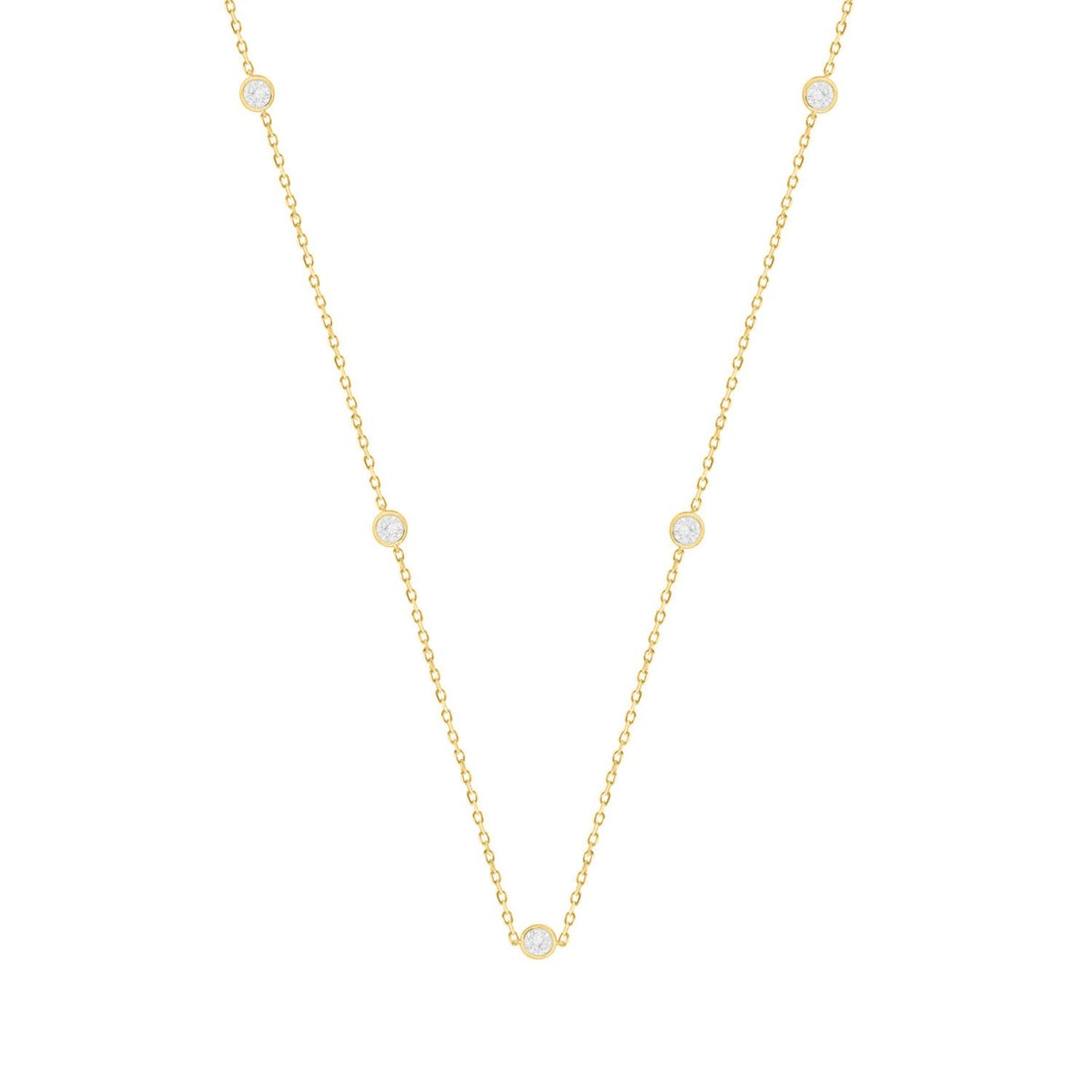 LADIES NECKLACE 1 1/2CT ROUND DIAMOND 14K YELLOW GOLD