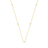 LADIES NECKLACE 3/4CT EMERALD DIAMOND 14K YELLOW GOLD
