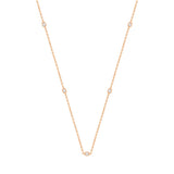 14K ROSE GOLD 3/4CT EMERALD DIAMOND LADIES NECKLACE