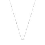 LADIES NECKLACE 3/4CT EMERALD DIAMOND 14K WHITE GOLD