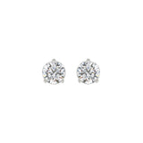 LADIES SOLITAIRE EARRINGS 1 1/2CT ROUND DIAMOND 14K WHITE GOLD 