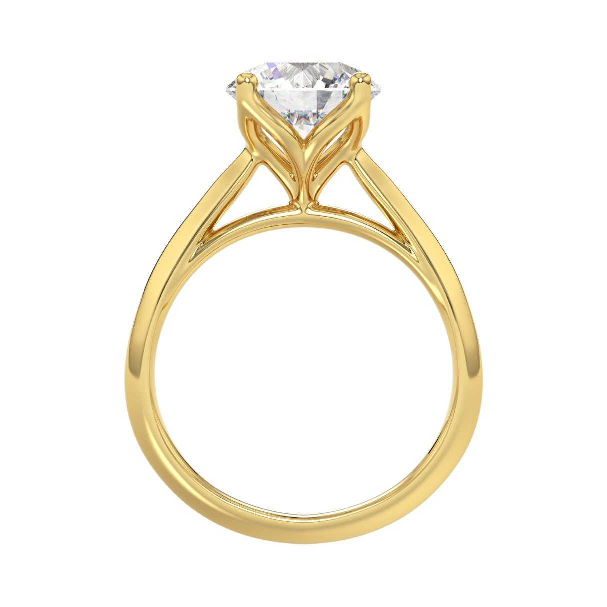 14K YELLOW GOLD 2 1/2CT ROUND DIAMOND LADIES SOLITAIRE RING
